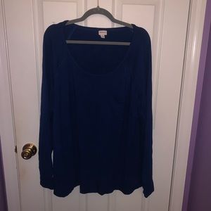Blue Long Sleeve Top